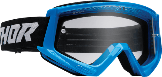 THOR Combat Goggle Racer Blue/Black with Clear Lens - Part Number 2601-2703 - Kelly Motorsports