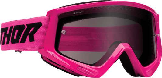 THOR Combat Sand Goggle Racer Flo Pink/Black with Smoke Lens (Part No. 2601-2700) - Kelly Motorsports