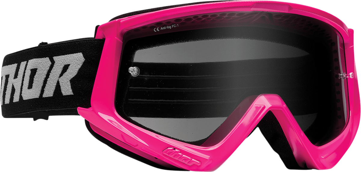 THOR Combat Sand Goggle Racer Flo Pink/Gray with Smoke Lens - Part 2601-2698 - Kelly Motorsports