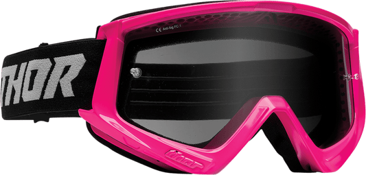 THOR Combat Sand Goggle Racer Flo Pink/Gray with Smoke Lens - Part 2601-2698 - Kelly Motorsports