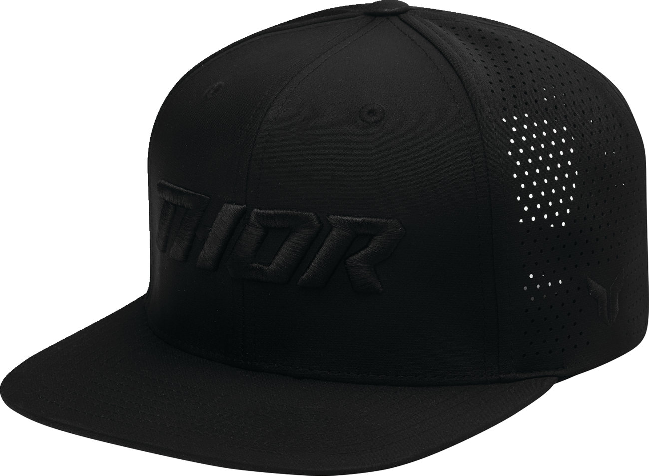 THOR Corp Black Five Panel Hat with 3D Thor Logo and Perforated Back - Part Number 2501 - 4292 - Kelly Motorsports