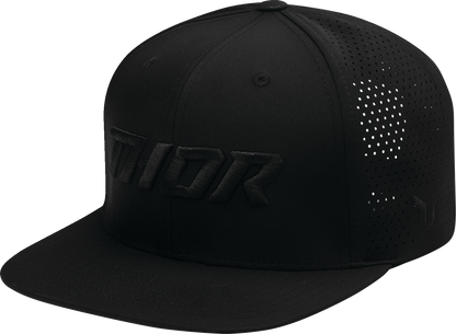 THOR Corp Black Five Panel Hat with 3D Thor Logo and Perforated Back - Part Number 2501 - 4292 - Kelly Motorsports
