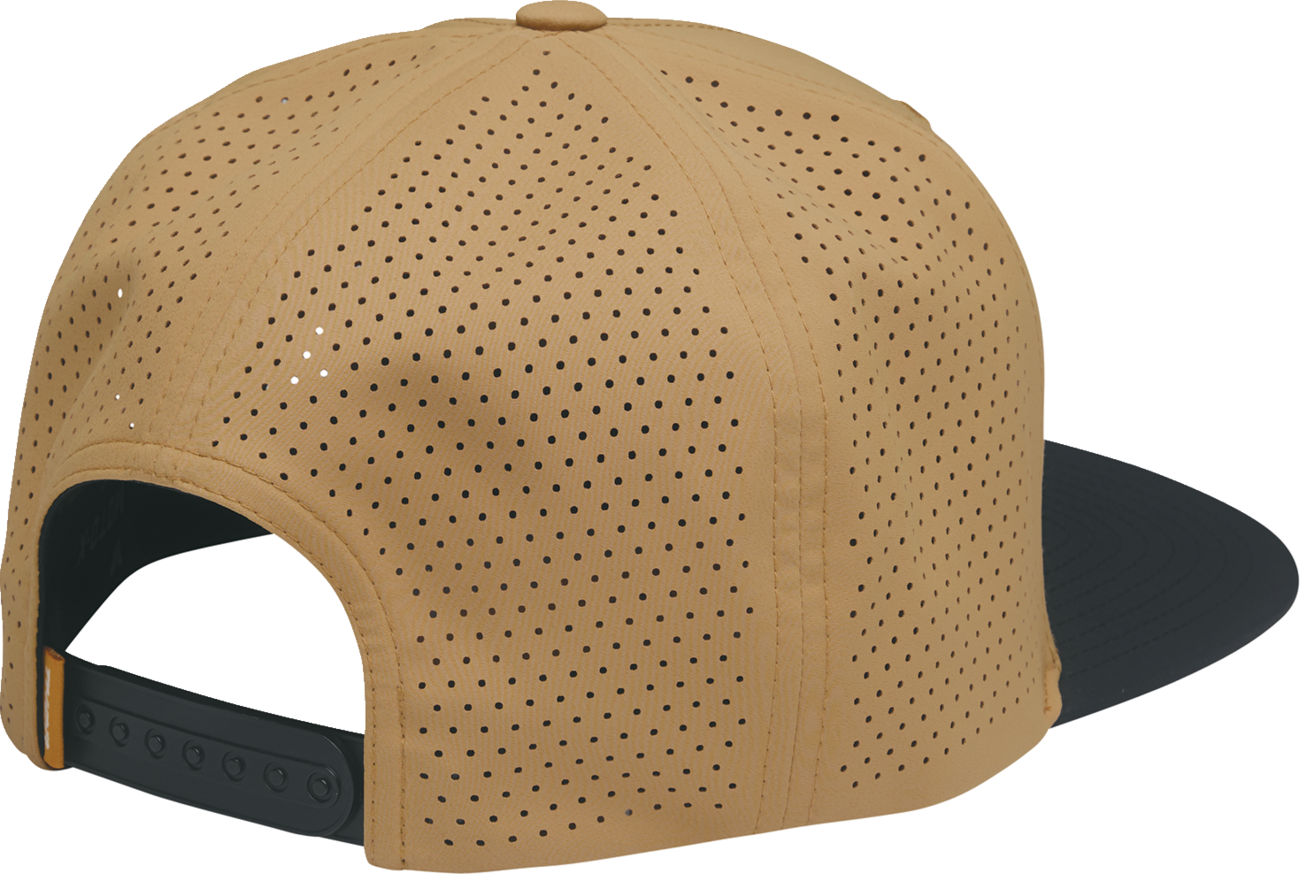 THOR Corp Hat - Caramel and Black Six Panel Snapback with Embroidered Logo, Part Number 2501 - 4464 - Kelly Motorsports