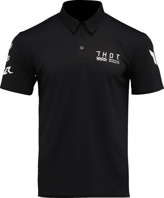THOR Corpo Polo Shirt - Black, Part Number 3040-3480 - Kelly Motorsports