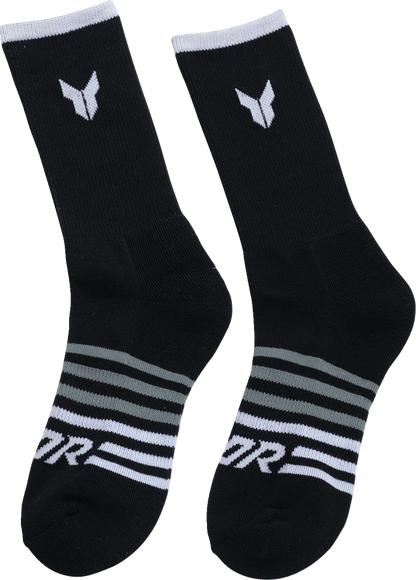 THOR Crew Socks - Black Small/Medium 3 Pack - Part 3431-0856 - Kelly Motorsports