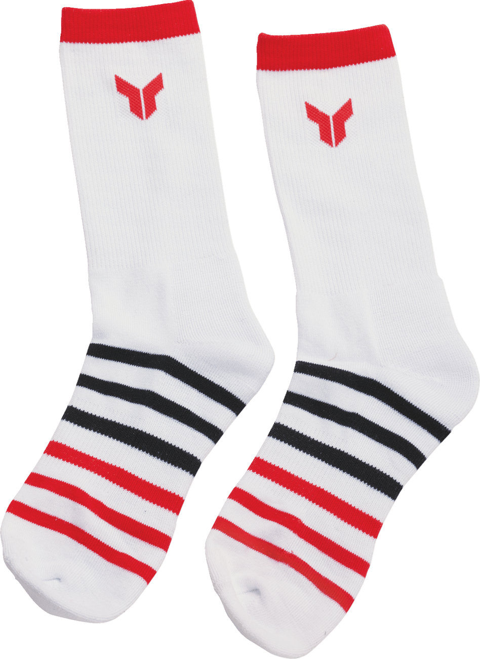 THOR Crew Socks White Large/XL 3-Pack - Model 3431-0855 - Kelly Motorsports