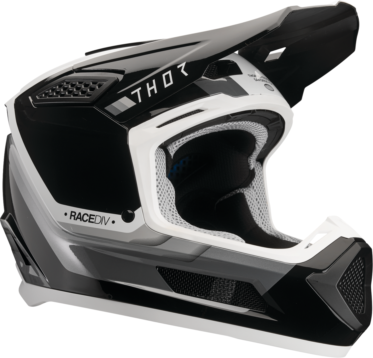 THOR Fleet Defy Helmet - Black/White Medium - Durable Polycarbonate/ABS Shell with ERT Technology - Kelly Motorsports