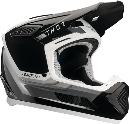 THOR Fleet Defy Helmet - Black/White Medium - Durable Polycarbonate/ABS Shell with ERT Technology - Kelly Motorsports