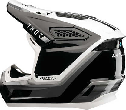 THOR Fleet Defy Helmet - Black/White Medium - Durable Polycarbonate/ABS Shell with ERT Technology - Kelly Motorsports