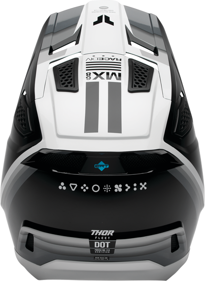 THOR Fleet Defy Helmet - Black/White Medium - Durable Polycarbonate/ABS Shell with ERT Technology - Kelly Motorsports