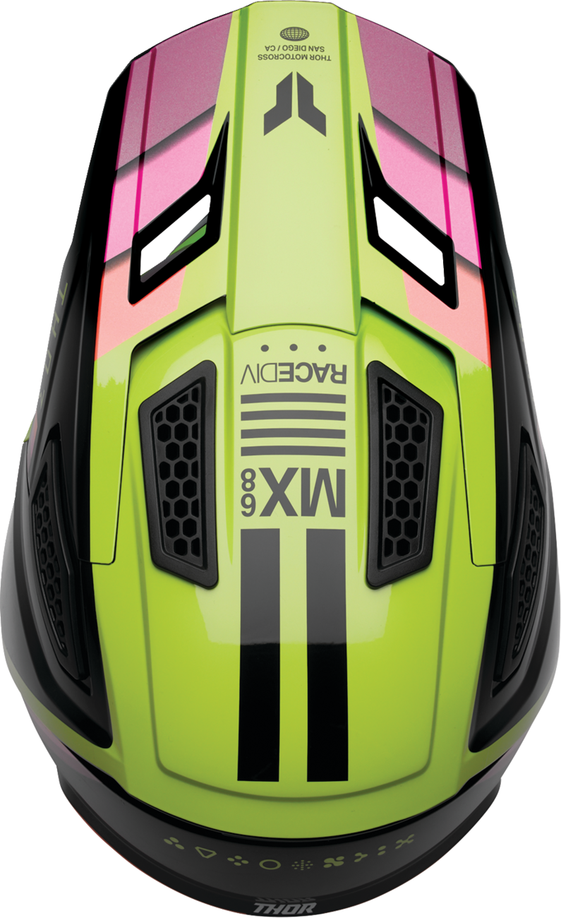 THOR Fleet Defy Helmet Small by THOR – Black and Acid with Advanced Impact Protection - Kelly Motorsports