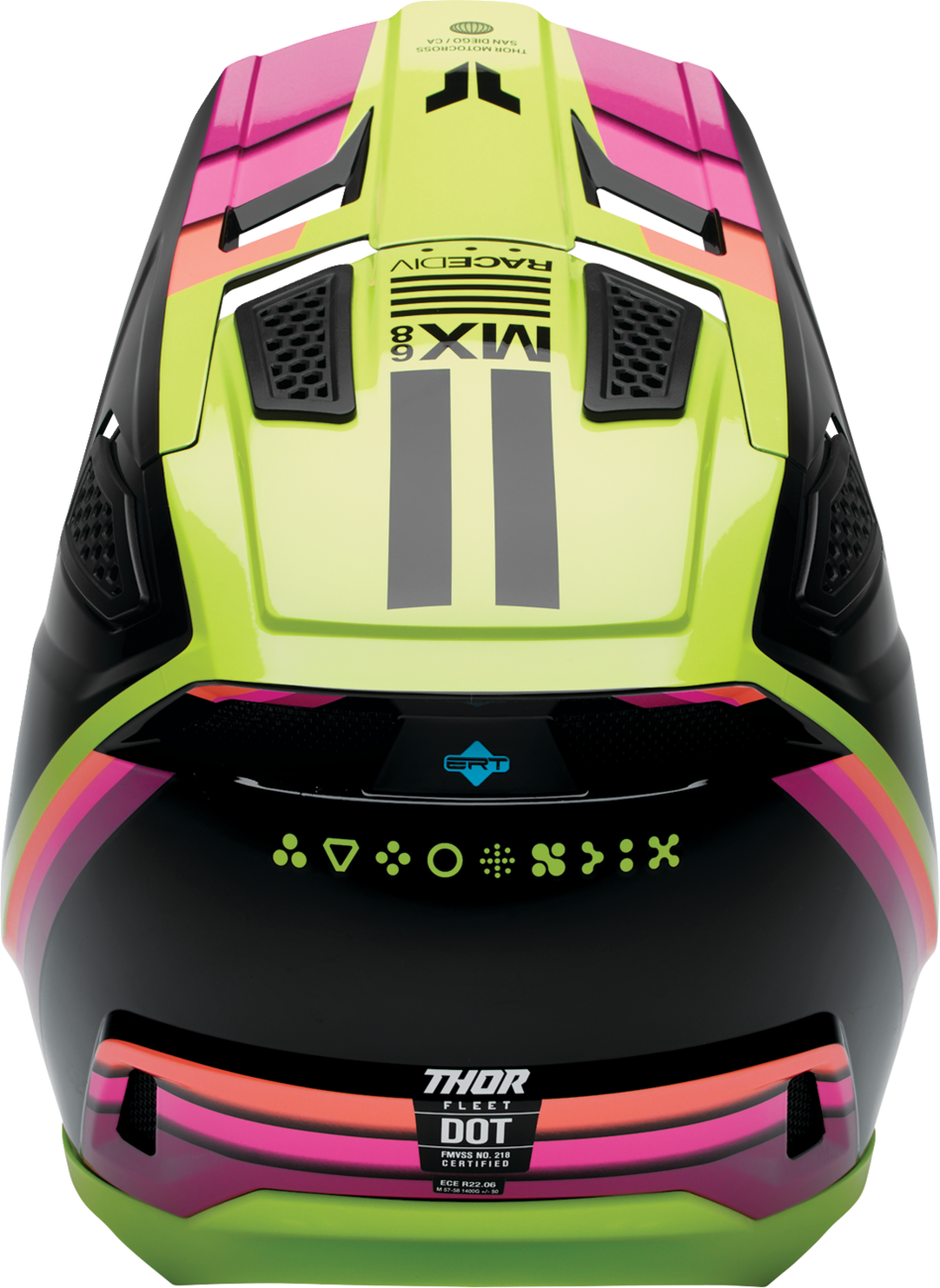 THOR Fleet Defy Helmet Small by THOR – Black and Acid with Advanced Impact Protection - Kelly Motorsports
