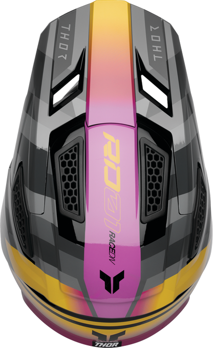 THOR Fleet Helmet Camber - Black/Magenta Medium | Durable Polycarbonate/ABS Shell with Impact Protection - Kelly Motorsports