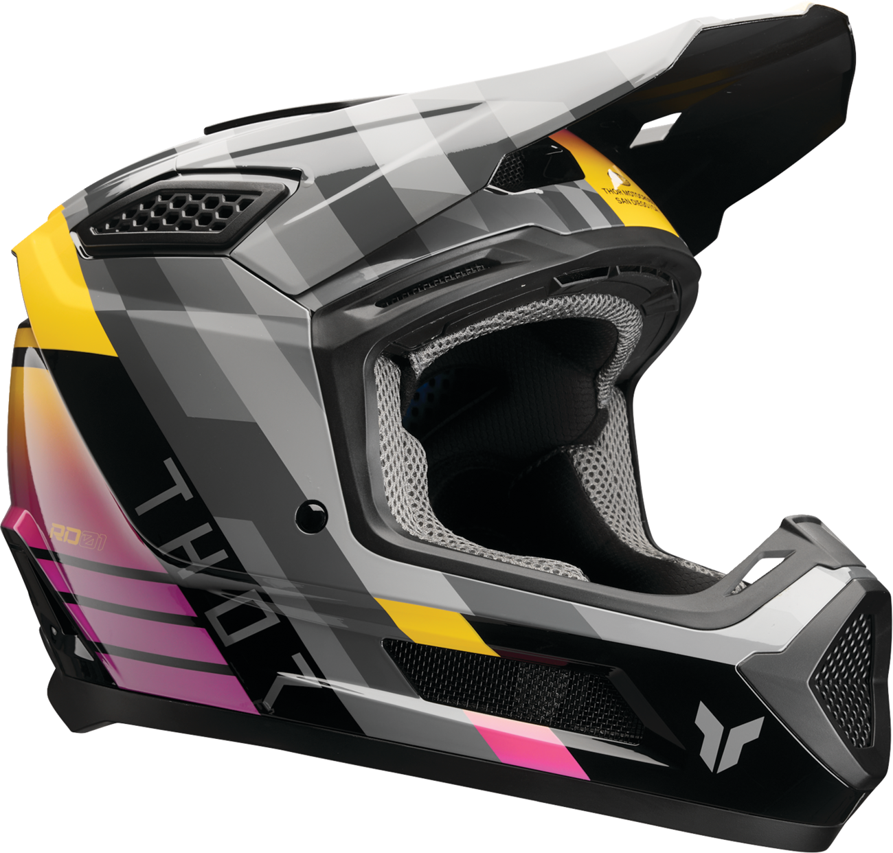 THOR Fleet Helmet Camber - Black/Magenta Medium | Durable Polycarbonate/ABS Shell with Impact Protection - Kelly Motorsports