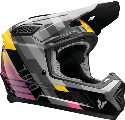 THOR Fleet Helmet Camber - Black/Magenta Medium | Durable Polycarbonate/ABS Shell with Impact Protection - Kelly Motorsports