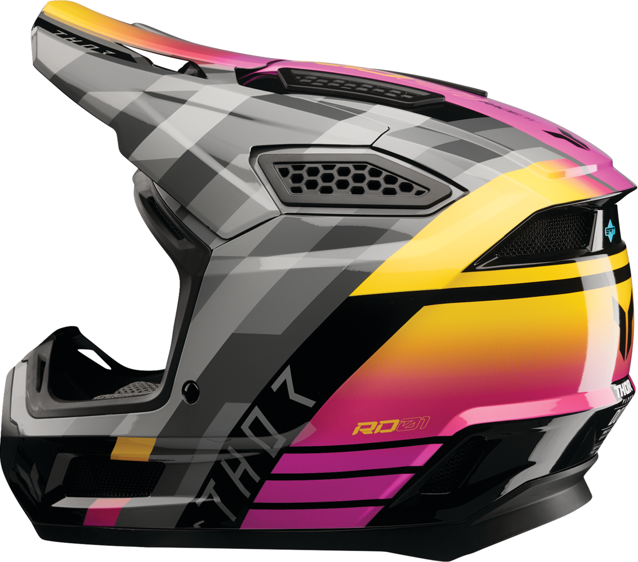 THOR Fleet Helmet Camber - Black/Magenta Medium | Durable Polycarbonate/ABS Shell with Impact Protection - Kelly Motorsports