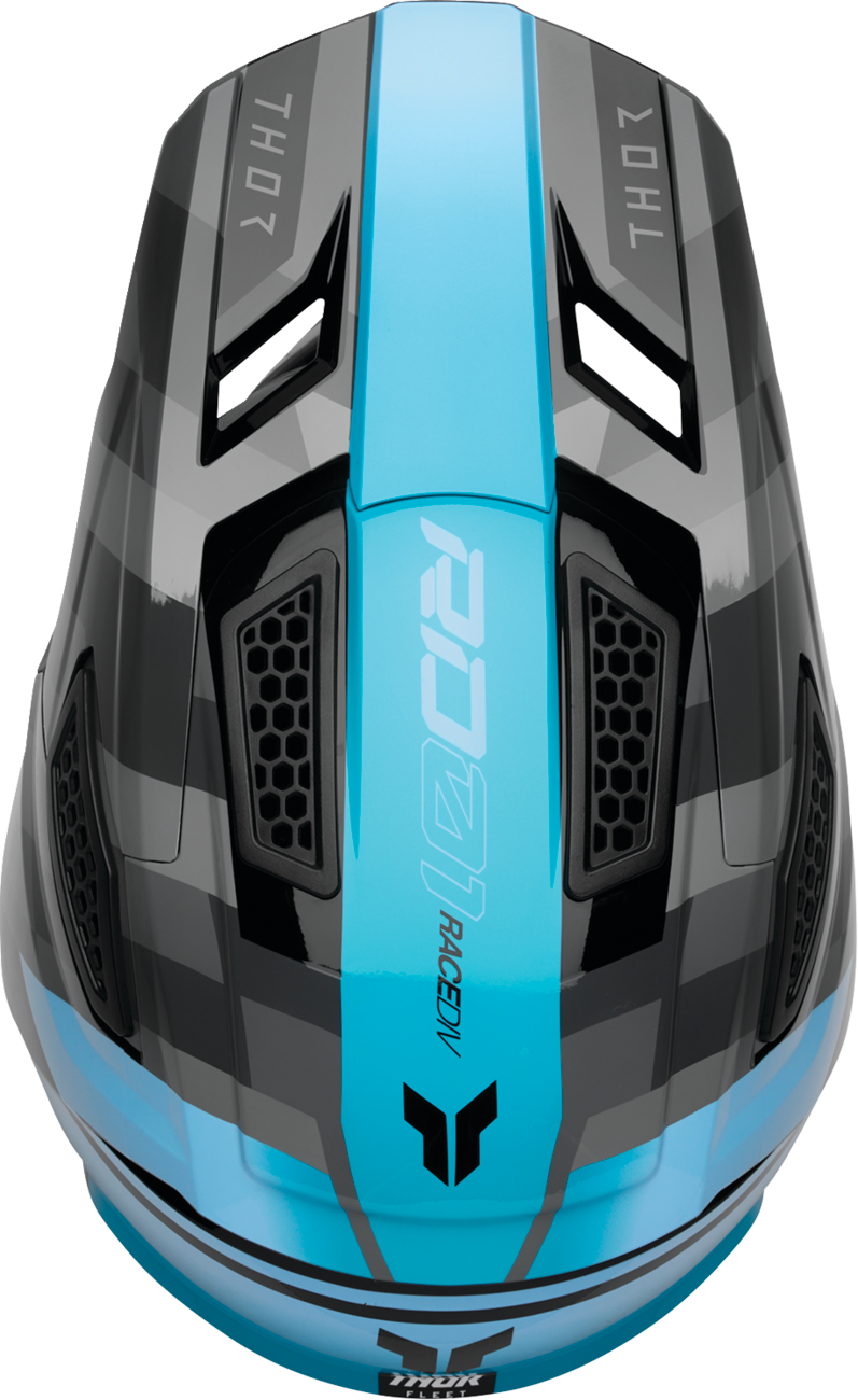 THOR Fleet Helmet Camber - Black/Teal XS (Part 0110 - 9417) - Kelly Motorsports