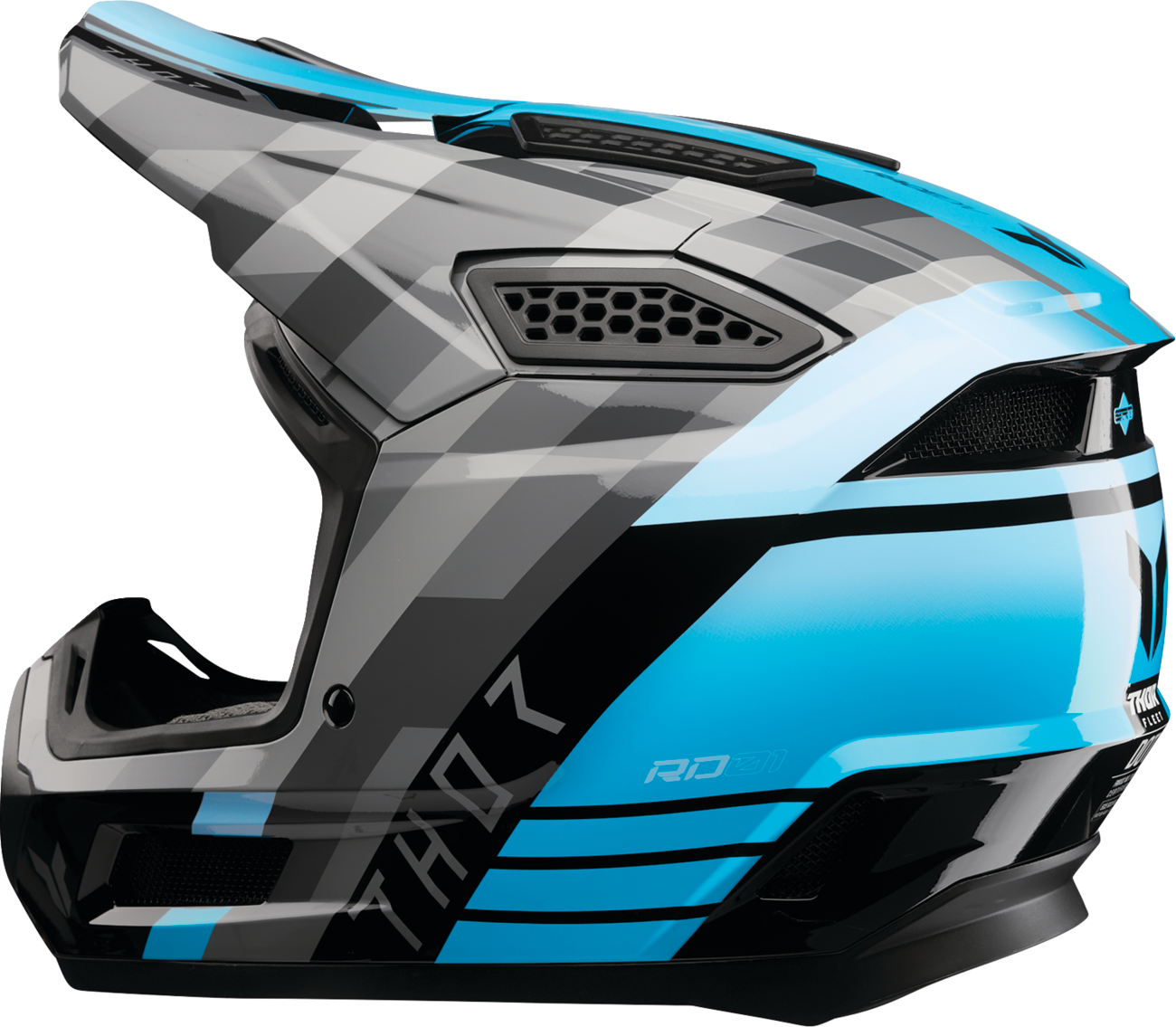 THOR Fleet Helmet Camber - Black/Teal XS (Part 0110 - 9417) - Kelly Motorsports