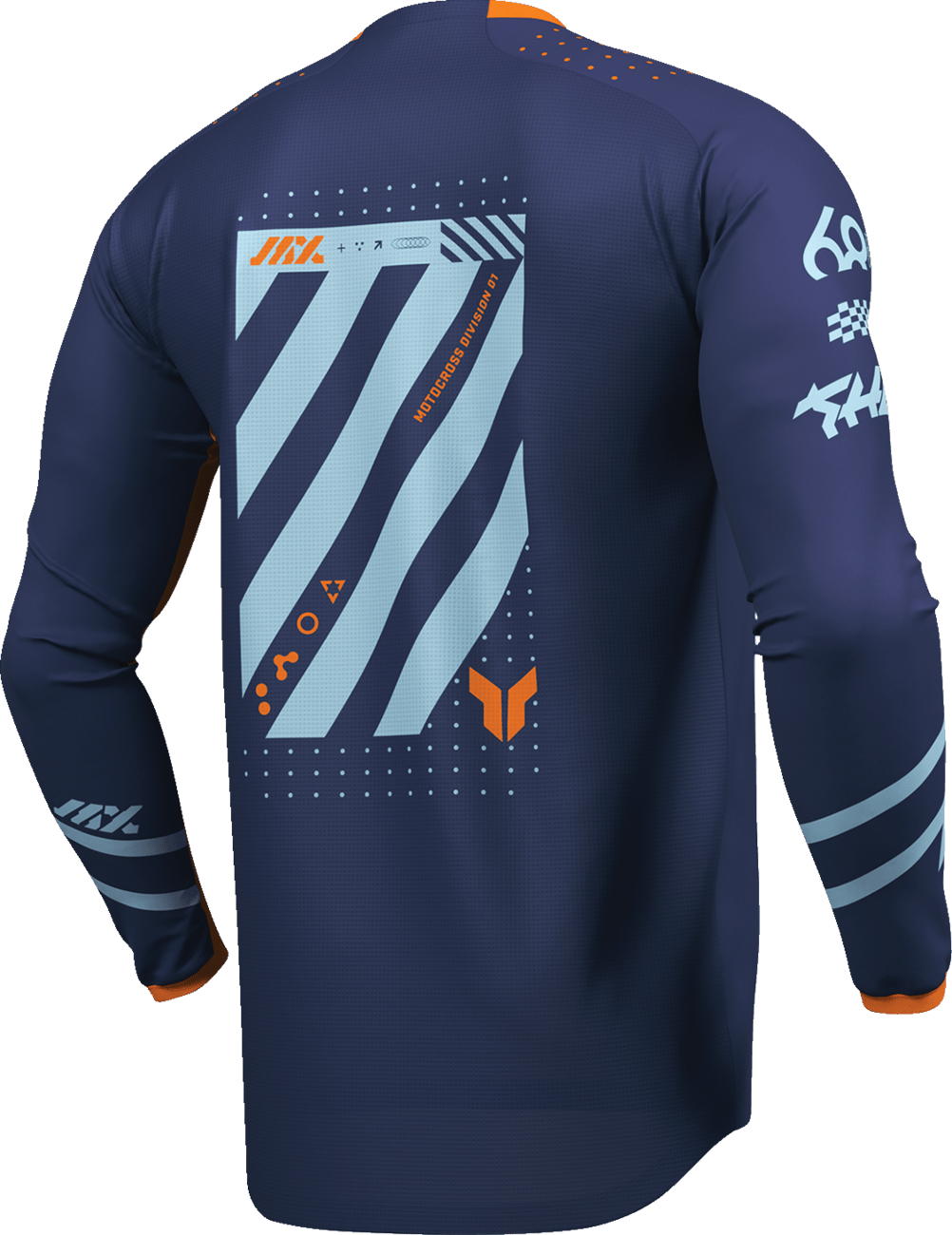 THOR Futura Jersey 2XL Navy and Orange with 4-Way Stretch and Mesh Ventilation - Kelly Motorsports