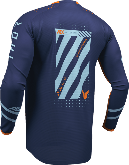 THOR Futura Jersey 2XL Navy and Orange with 4-Way Stretch and Mesh Ventilation - Kelly Motorsports