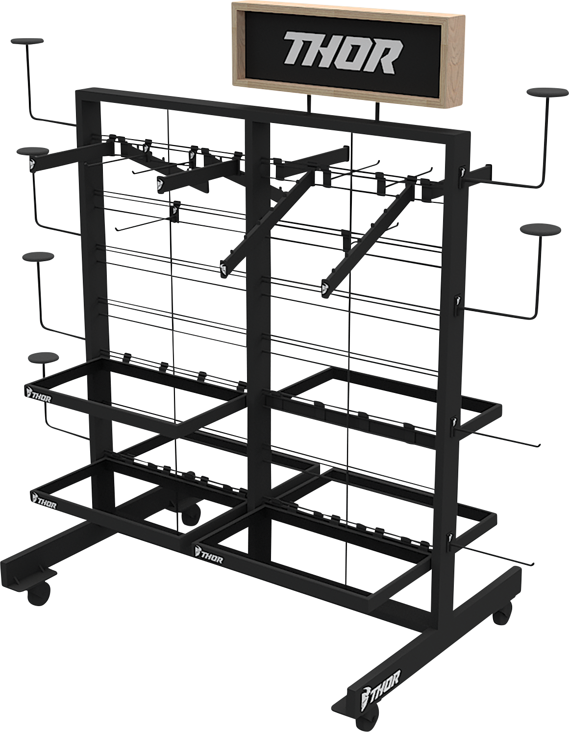 THOR Gondola Display with Helmet Hooks and Shelves – Part Number 9903 - 0703 - Kelly Motorsports