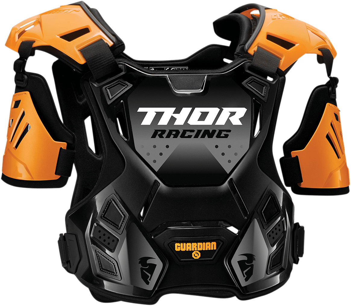 THOR Guardian Deflector M/L by THOR – Orange/Black Safety Gear with Adjustable Fit and Impact Protection - Kelly Motorsports