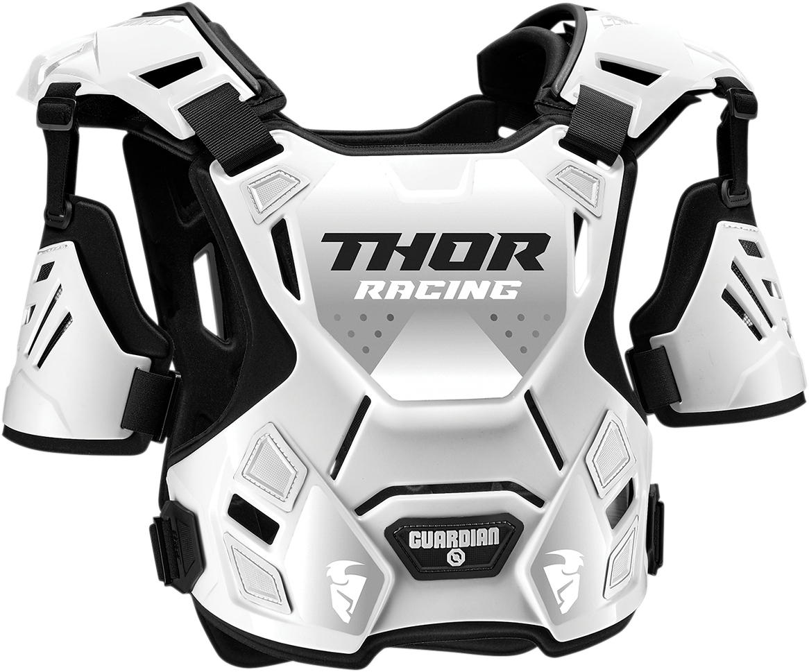 THOR Guardian Deflector White XL/2XL with Adjustable Comfort Liner and Impact Protection - Part 2701 - 0956 - Kelly Motorsports
