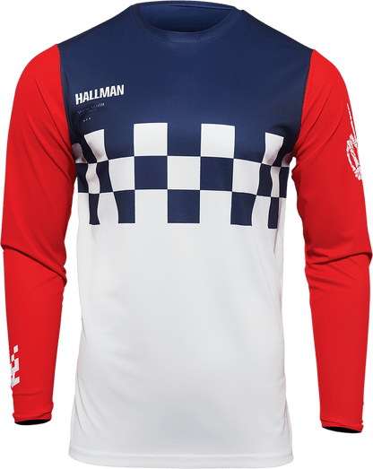 THOR Hallman Differ Cheq Jersey 3XL White/Red/Blue (Part No. 2910-6607) - Kelly Motorsports