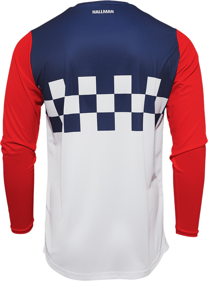 THOR Hallman Differ Cheq Jersey 3XL White/Red/Blue (Part No. 2910-6607) - Kelly Motorsports