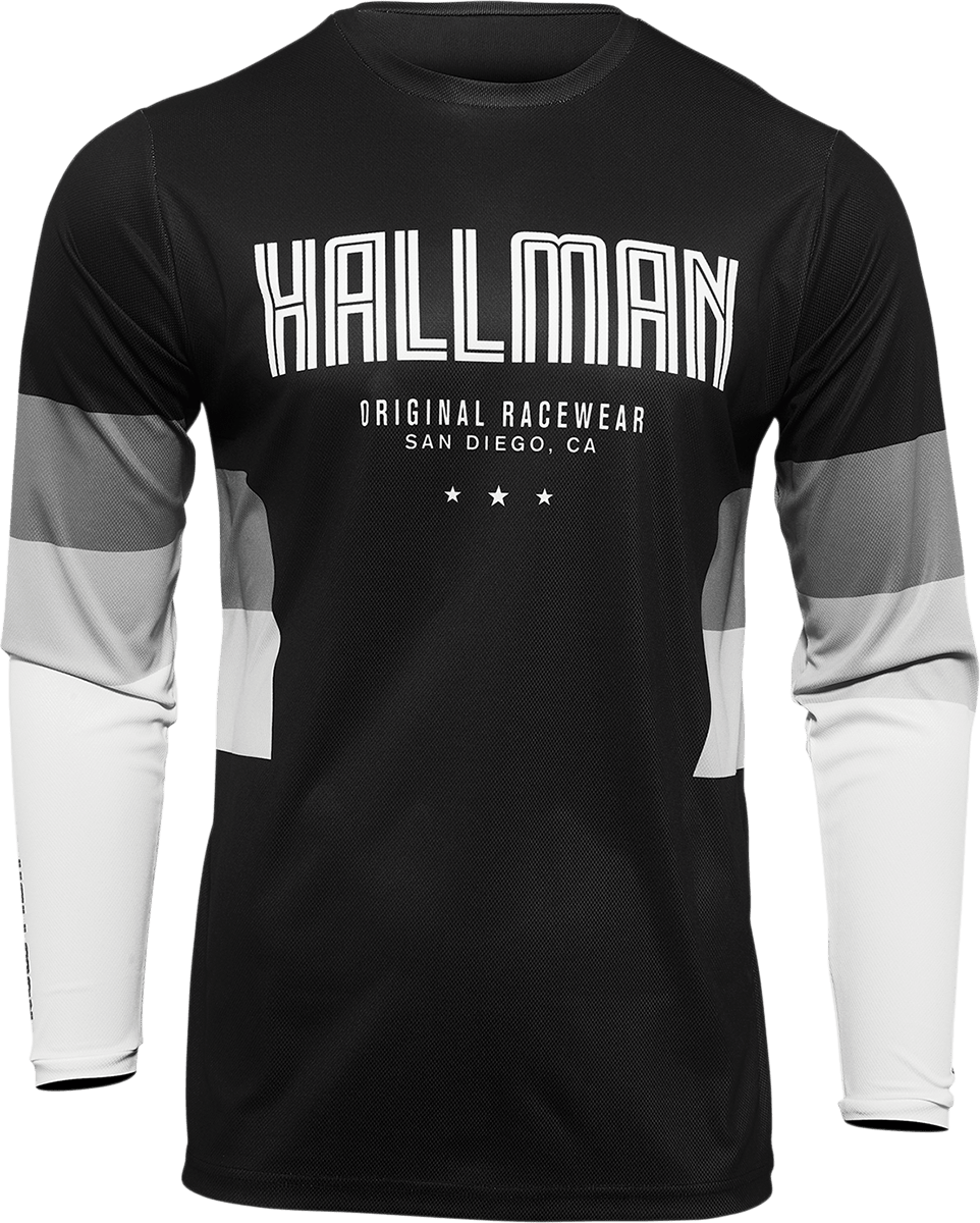 THOR Hallman Differ Draft Jersey - Black/White Large (Part No. 2910-6599) - Kelly Motorsports