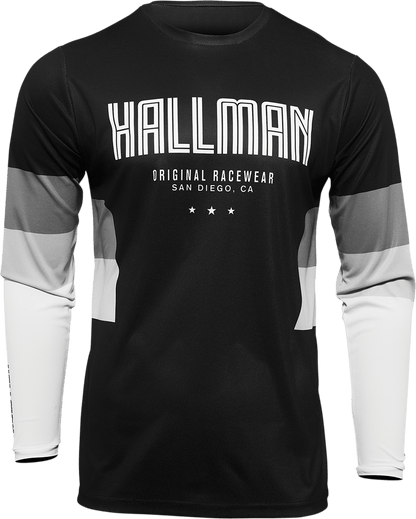 THOR Hallman Differ Draft Jersey - Black/White, Small - Part No. 2910-6597 - Kelly Motorsports