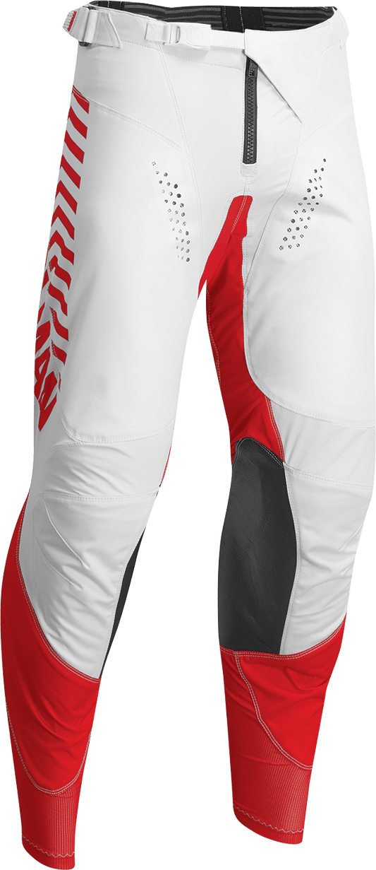 THOR Hallman Differ Slice Pants - White/Red US 38 with Pre-curved Chassis and Durable Construction - Kelly Motorsports
