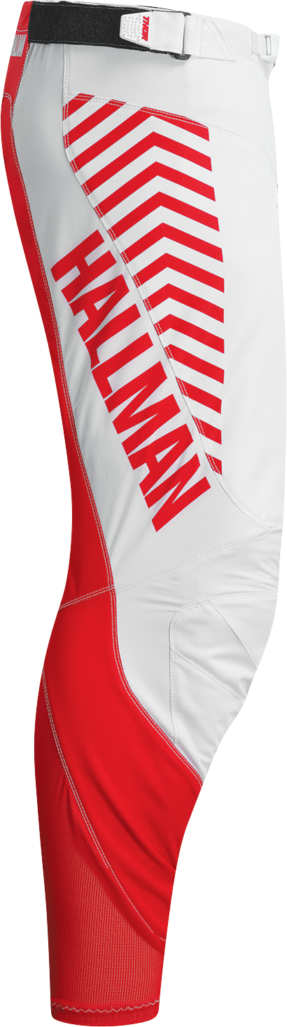 THOR Hallman Differ Slice Pants - White/Red US 38 with Pre-curved Chassis and Durable Construction - Kelly Motorsports