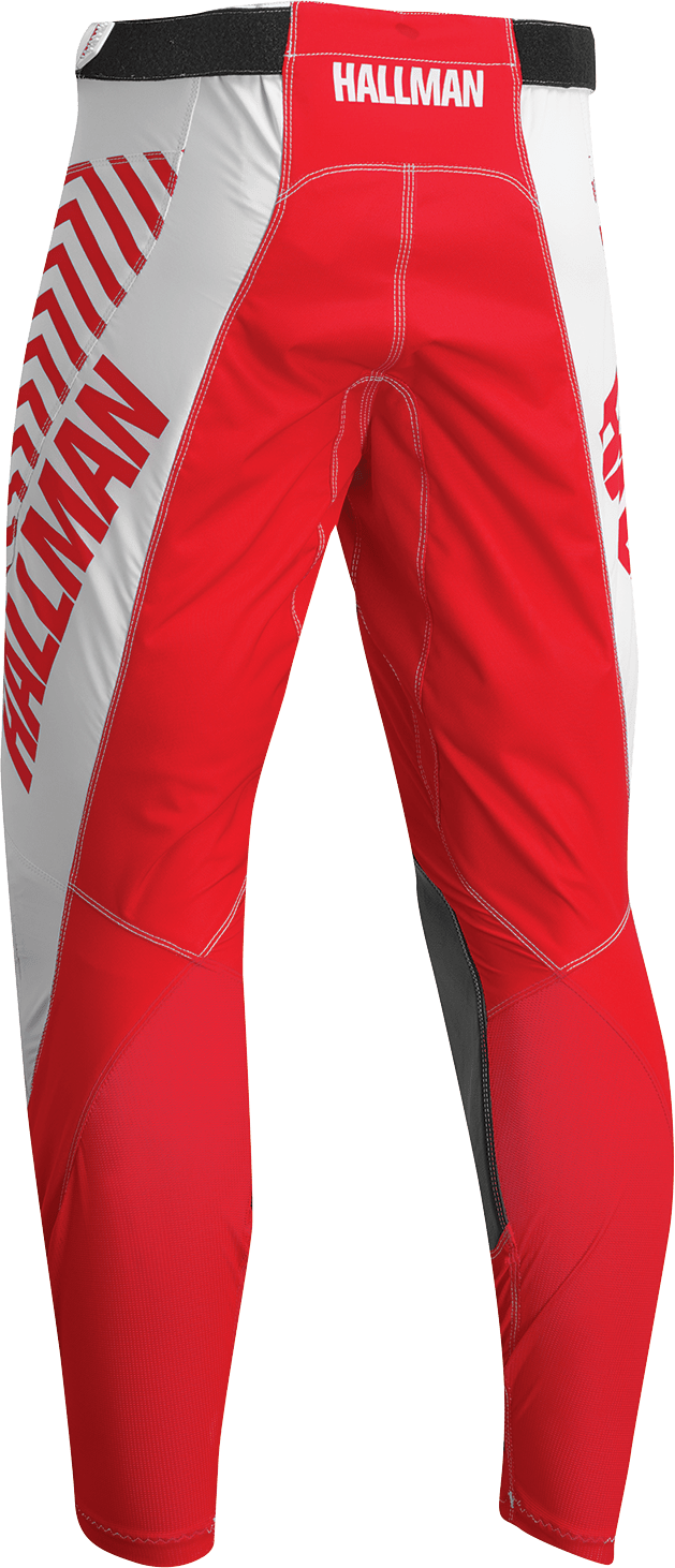 THOR Hallman Differ Slice Pants - White/Red US 38 with Pre-curved Chassis and Durable Construction - Kelly Motorsports