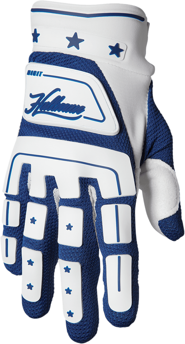 THOR Hallman Digit Gloves - White/Navy, Model 3330-6770 - Kelly Motorsports