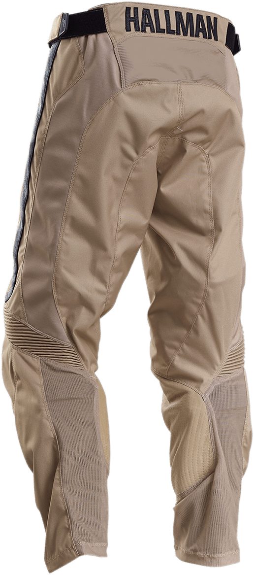THOR Hallman Legend Pants - Tan US 36 with Durable Full Grain Leather Knees and Adjustable Fit - Kelly Motorsports