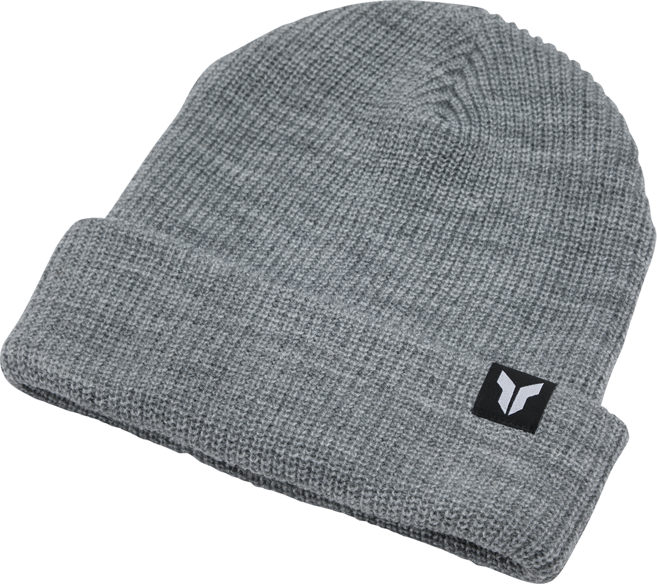THOR Iconic Beanie Heather Gray 2501 - 4468 - Cuffed Acrylic Knit Hat with Woven Label - Kelly Motorsports