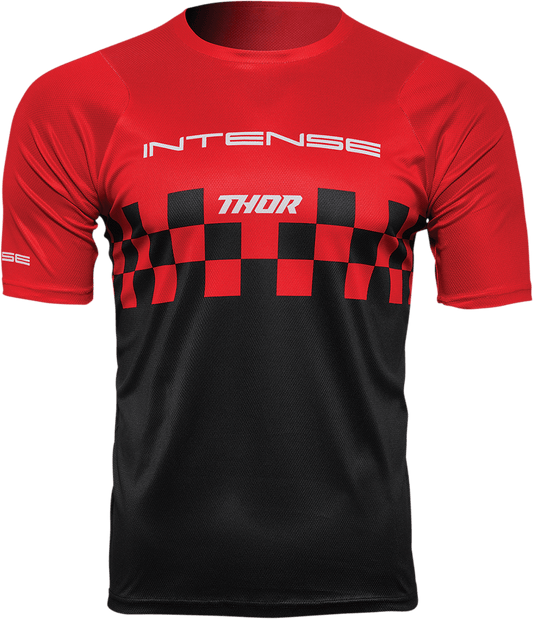 THOR Intense Assist Chex Short-Sleeve MTB Jersey - Red/Black, Part No. 5120-0139 - Kelly Motorsports