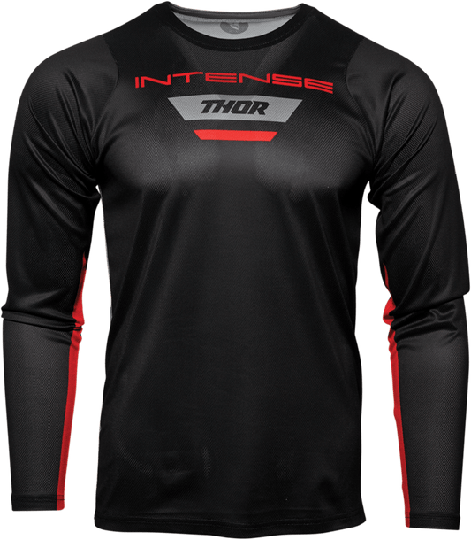 THOR Intense MTB Long-Sleeve Jersey - Black/Heather Gray, Part Number 5120-0062 - Kelly Motorsports