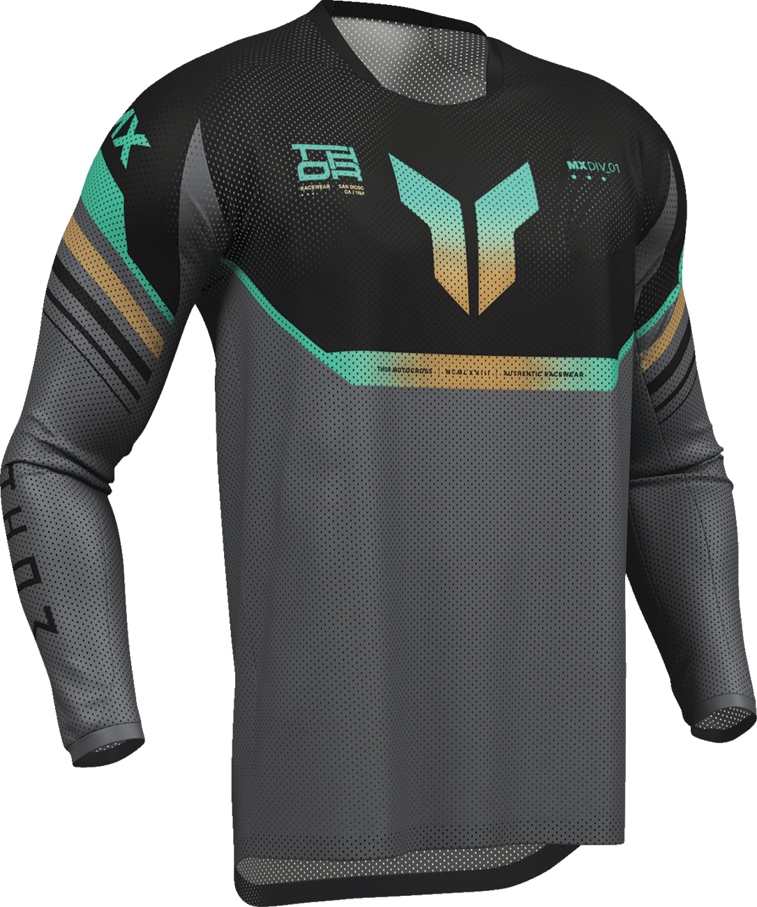 THOR Launchmode Air Raptor Jersey - Black/Charcoal, XL, Part 2910-8433 - Kelly Motorsports