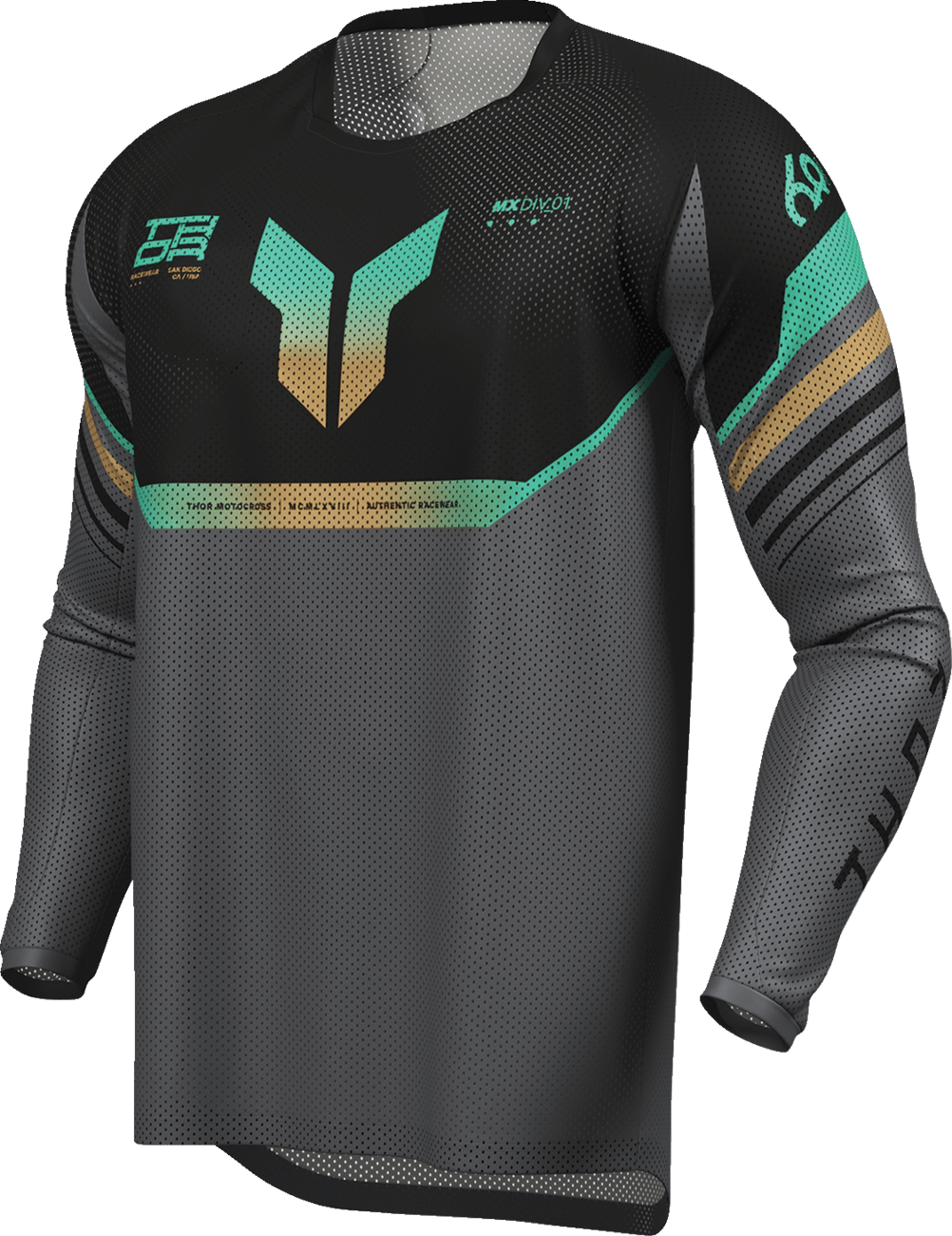 THOR Launchmode Air Raptor Jersey - Black/Charcoal, XL, Part 2910-8433 - Kelly Motorsports