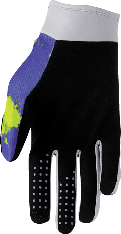 THOR Launchmode Bleach Gloves Gray/Acid Small (Part Number 3330-8320) - Kelly Motorsports