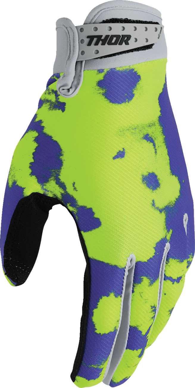 THOR Launchmode Bleach Gloves - Gray/Acid, XS - Part 3330-8319 - Kelly Motorsports
