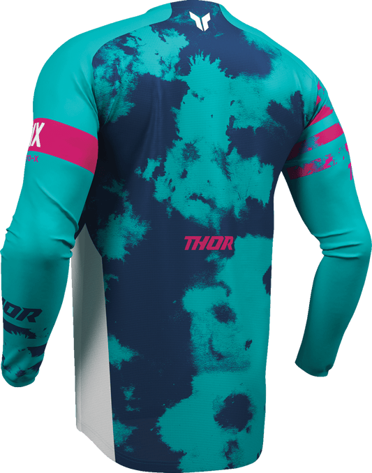 THOR Launchmode Bleach Jersey 2XL by THOR - White and Aqua with Mesh Ventilation - Kelly Motorsports