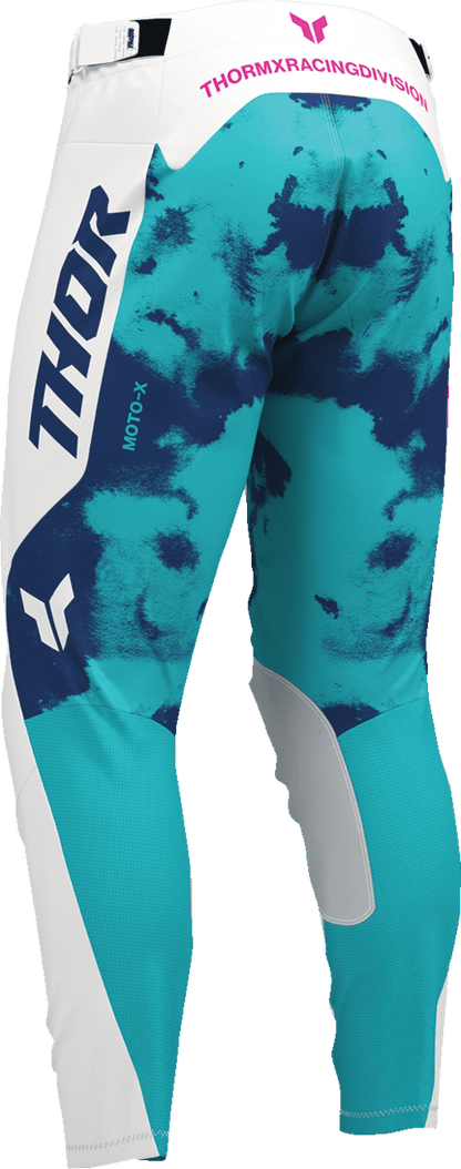 THOR Launchmode Bleach Pants - White/Aqua US 30 | Durable and Comfortable MTB Riding Gear - Kelly Motorsports