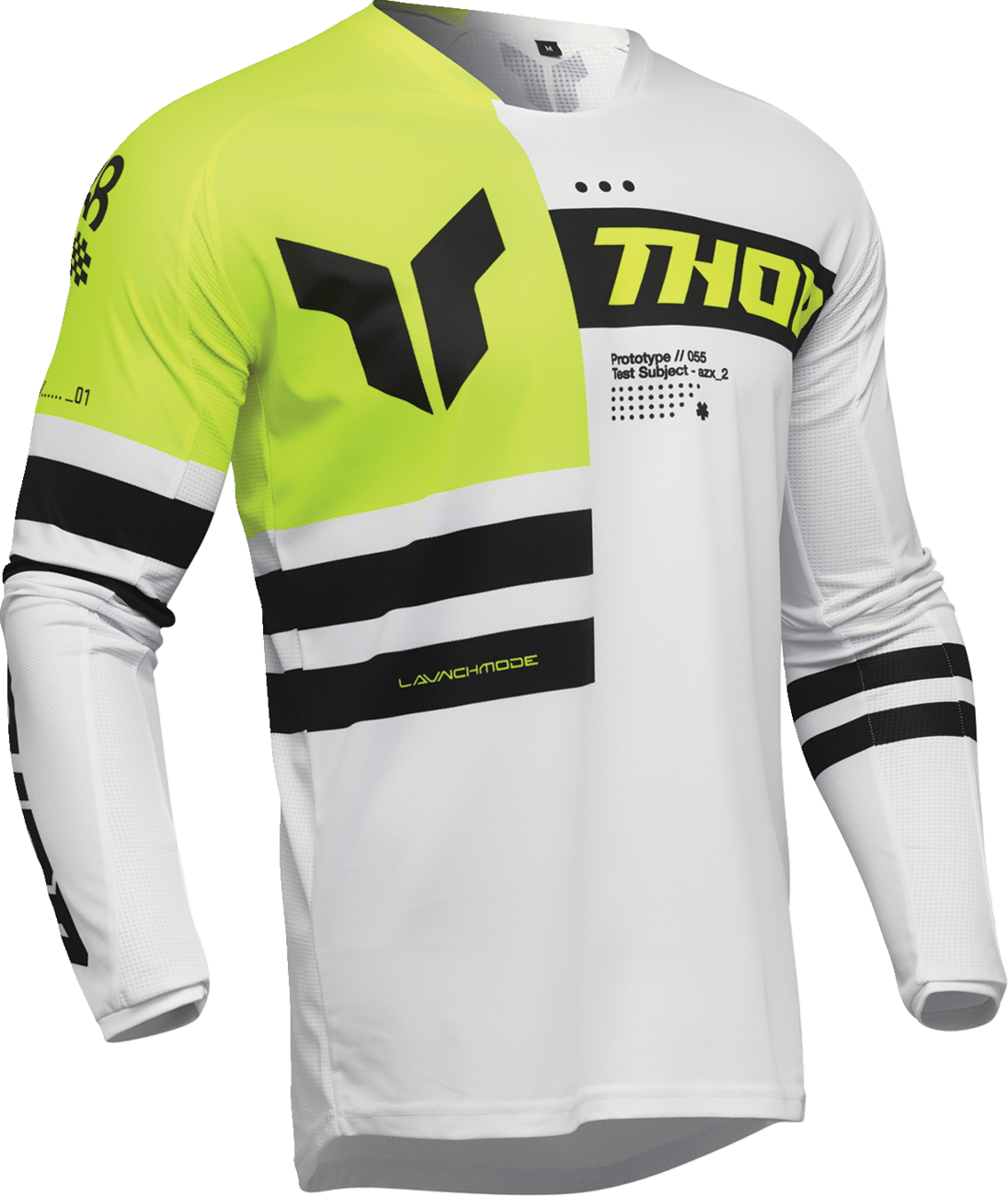 THOR Launchmode Dozer Jersey - Acid/Black 3XL with 4-Way Stretch and Mesh Paneling - Kelly Motorsports