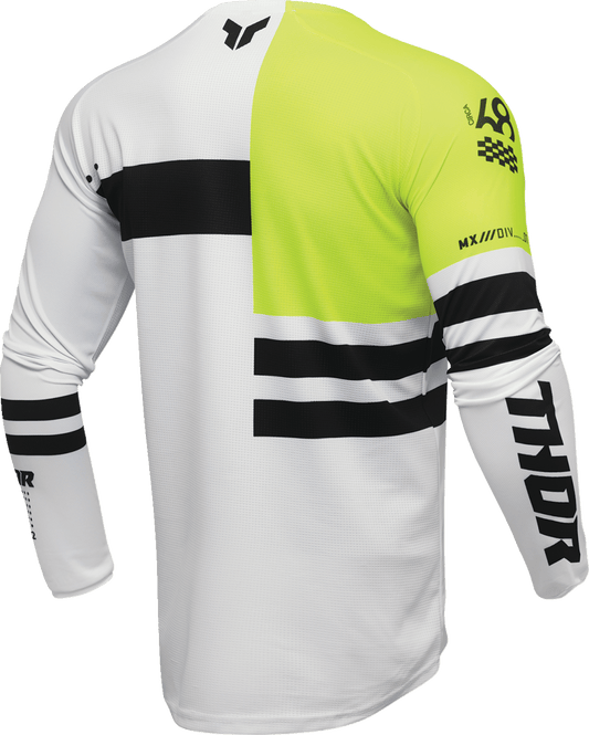 THOR Launchmode Dozer Jersey - Acid/Black 3XL with 4-Way Stretch and Mesh Paneling - Kelly Motorsports