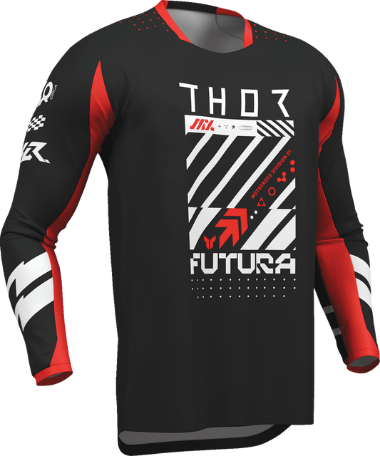 THOR Launchmode Futura Jersey 2XL by THOR, Part Number 2910-8416 - Black/Red - Kelly Motorsports