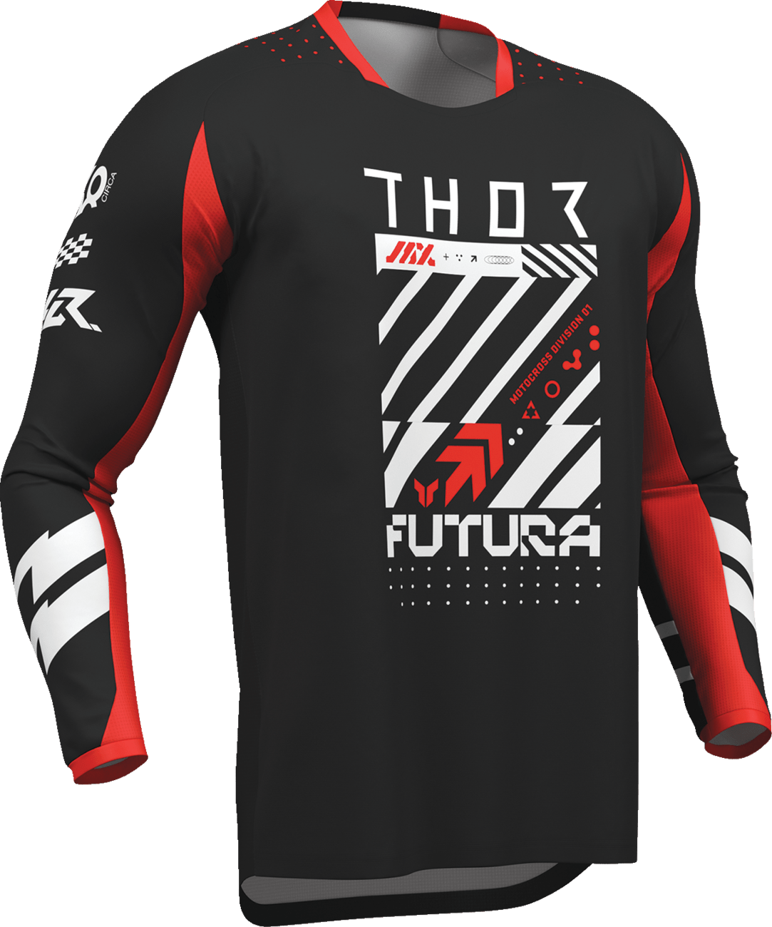 THOR Launchmode Futura Jersey Black/Red - Large by THOR, Part Number 2910-8414 - Kelly Motorsports