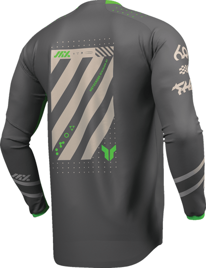THOR Launchmode Futura Jersey - Charcoal and Green, Large - Part Number 2910-8420 - Kelly Motorsports